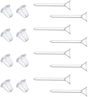 Vista 8 de Aretes transparentes para deportes, 300 pares de aretes transparentes y parte trasera de aretes, cabeza de copa de 0.157 in