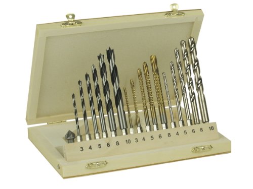 Mannesmann - M54317 – Set Punte Per Trapano Combinate, 17 Pz., In Cassetta Di Legno