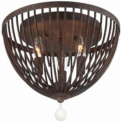 Crystorama Duval 3 Light Forged Bronze Flush Mount