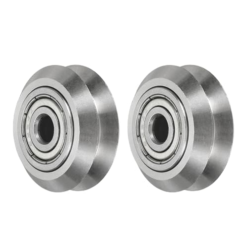 sourcing map 2pcs 3D Printer Wheels V Slot POM Pulley Wheels Solid High-Speed Gantry Wheel with 625zz Plastic Pulley Lin