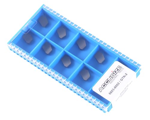 Accusize Industrial Tools GTN-2 Uncoated Self-Lock Carbide Cut-Off Inserts, 0 Deg., Cutting Aluminum, 10 Piece Set, 6603-8002x10