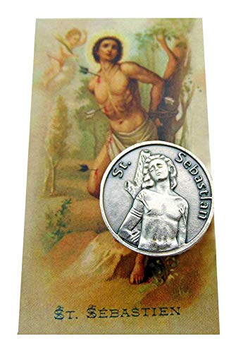 Westmon Works St Sebastian Prayer Set with Metal Token and Holy Card Patron Saint of Athletes