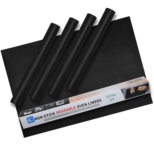 Oven Liners for Bottom of Oven – Heavy Duty Non Stick Reusable Oven Liner for Gas & Electric Ovens – Oven Mat for Bottom of Oven – Heat Resistant to 500°F, 23x16.25