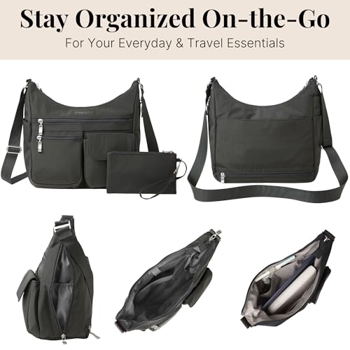 Image of Baggallini womens Everywhere Bagg Crossbody Women 11x9 Lightweight Nylon Hobo Water-resistant Travel Bag W /Rfid