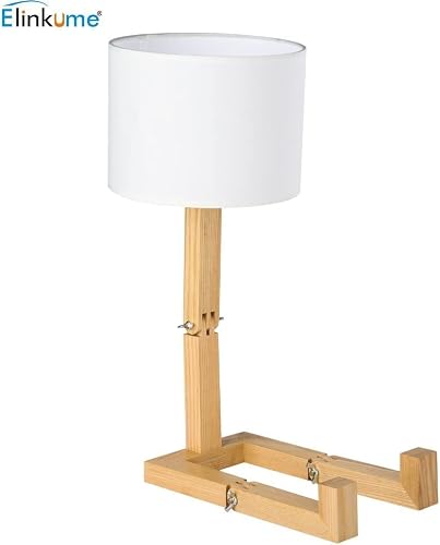 Elinkume Cute Desk Lamp,Unique Table Lamps,Wood Bedside Table Lamp Fun Funky Person Lamp Wooden Robot Cute Lamps For Bedrooms #TOP4