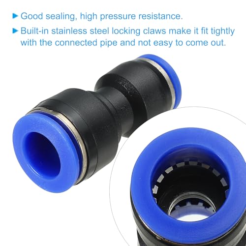 Manguera de aire de 14x12 mm con conectores neumáticos rápidos de unión recta plástica 5