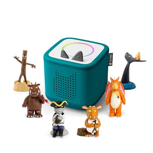 Toniebox 2 Audio Player Julia Donaldson Bundle for Kids 3+ with Stick Man Snail and Whale Smartest Giant in Town Gruffalo Zog Highway Rat and Gruffalos Child - Tropical Teal