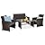 Best Choice Products 4-Piece Outdoor Wicker Patio Conversation Furniture Set for Backyard w/Coffee Table, Seat Cushions - Brown/Stone Gray