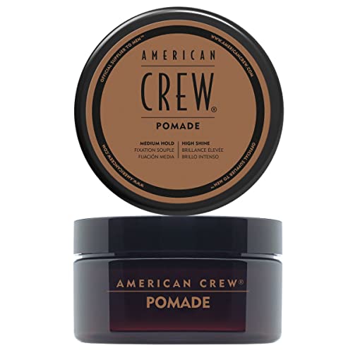 AMERICAN CREW – Pomade, Stylingprodukt für Männer, Haarprodukt mit mittlerem Halt, Haarpomade auf Wasserbasis, optimal für glatte Frisuren mit viel Glanz, 85 g (1er Pack)