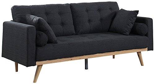 Divano Roma Furniture Madison Sofas, Dark Grey