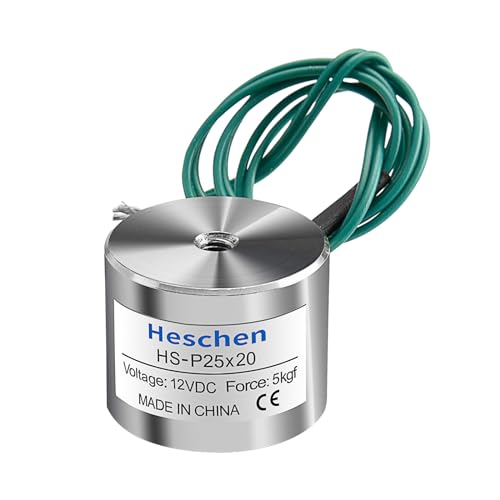 Heschen Electroimán solenoide magnético, /20, OD 25mm, DC 12V,