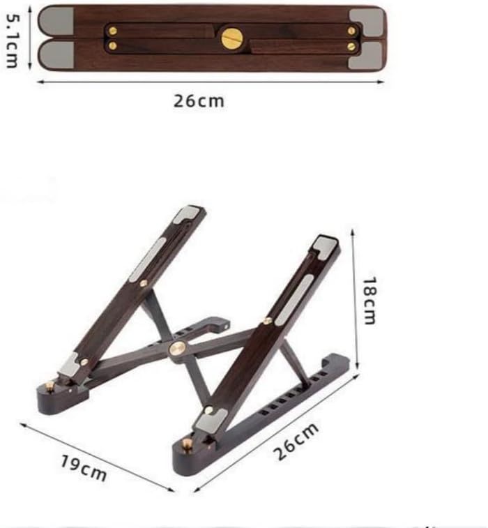 Adjustable Portable Laptop Bench Wooden Height-Increasing Bracket Desktop Rack Folding image 5