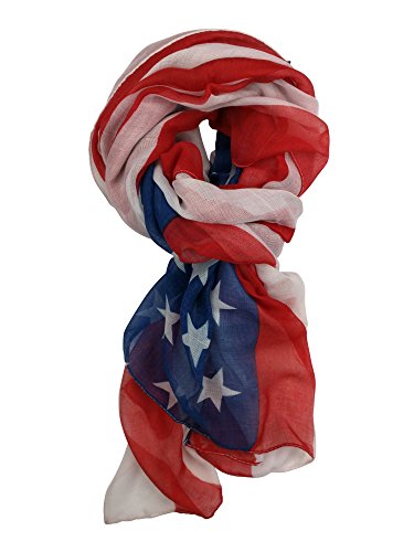 Plum Feathers USA Flag Scarf, Patriotic, Red, White and Blue American Flag Scarf