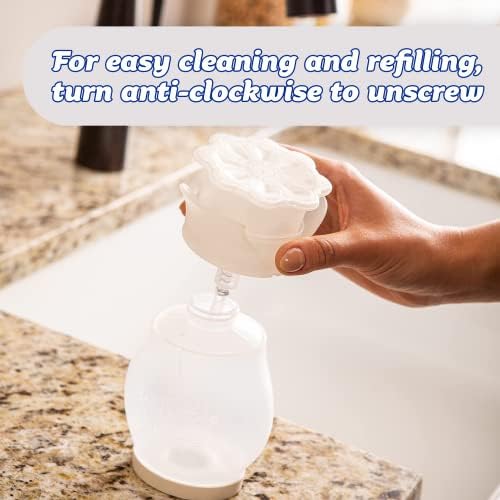 Scrub Daddy Soap Dispenser - Soap Daddy, Dual Action Bottle for Kitchen & Bathroom Sink or Shower, Refillable with Dish Washing up Liquid or Hand Wash, as used by Mrs Hinch, Clear Plastic Flower Top