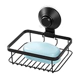 iDesign Everett Metal Push Lock Suction Soap Saver Tray, Bar Holder for Shower, Bath Tub, 5.2" x 4.2