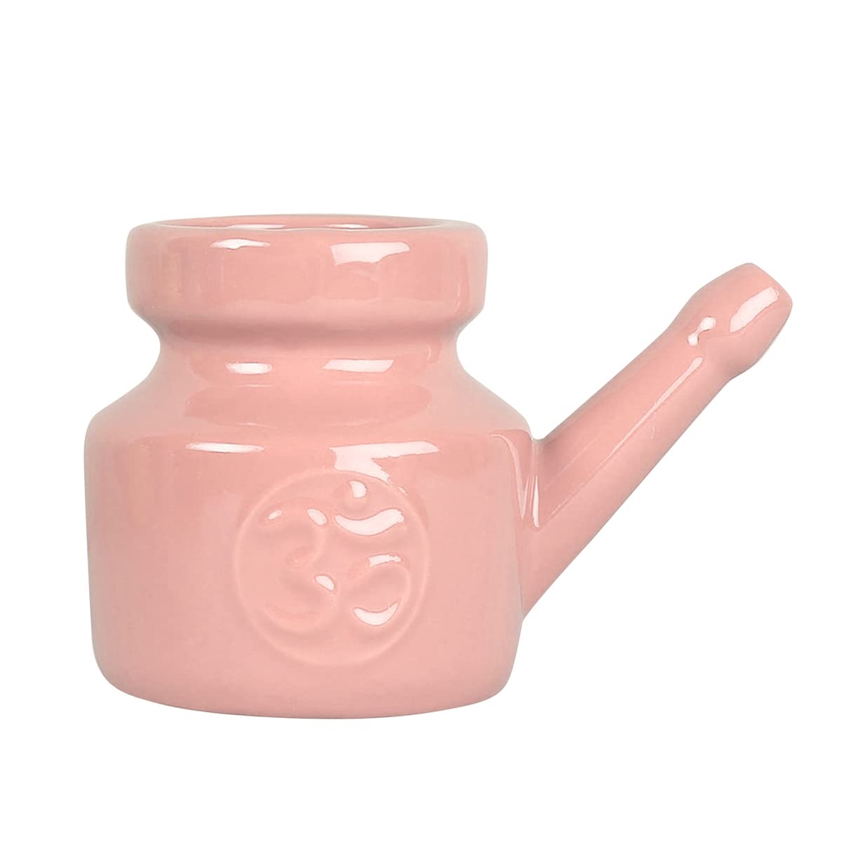 Staccatory 350Ml Ceramic Neti Pot Nose Cleaning Pot Durable Leakproof Spout Pot for Nasal Rinsing Nose Washing Men Women,Pink