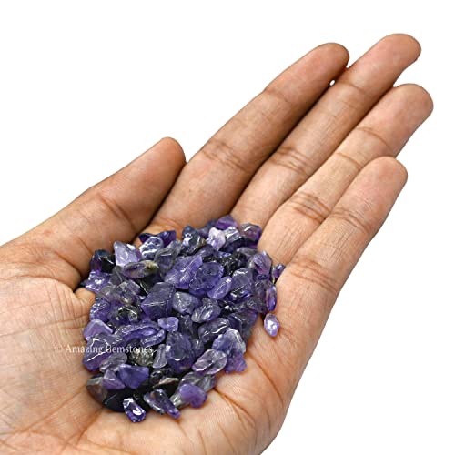 Image of Amazing Gemstone Amethyst Crystal Chips and Rocks - 1000+ Carat Bulk Aquarium Gravel, Small Tumbled Stone Chips and Tiny Crystals for Fish Tank Decoration (Natural AAA Grade Gemstones)