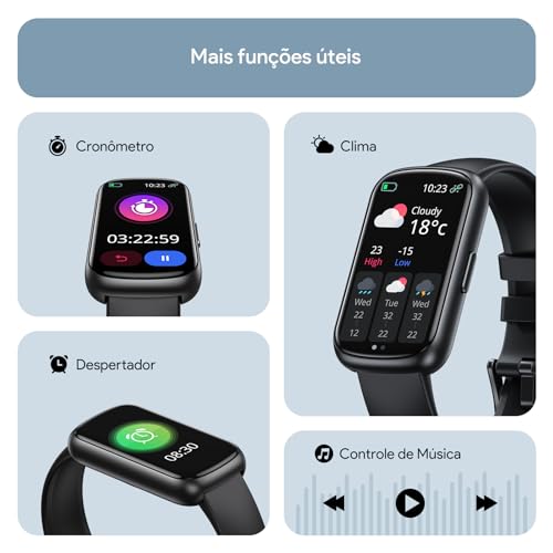 Relógio Inteligente Tranya ES11 Monitoramento Esportivo, 1.47“ Tela HD Touch, IP68 à Prova d‘Água, B