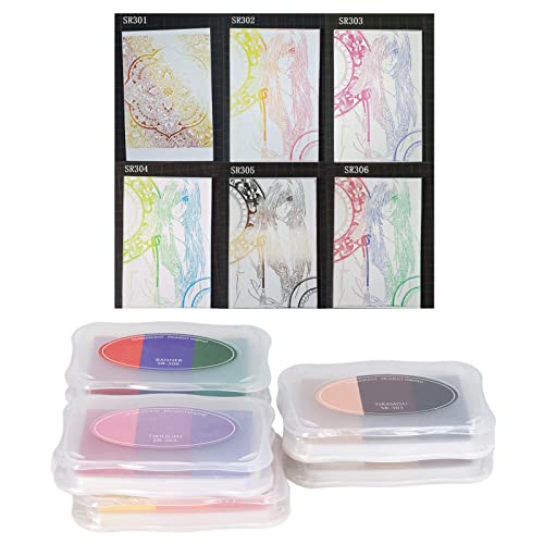 Washable Stamp Pad, Sr Gradient Soft Elastic Sponge 3 Colors Easy To Craft Ink Stamps Pads Set For Exhibition #TOP3