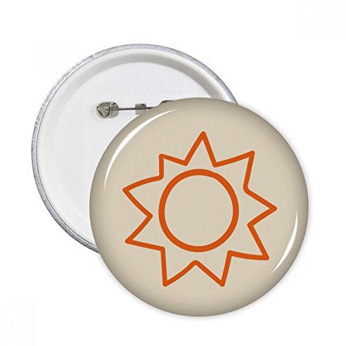 Badge bouton vêtements décoration soleil orange Sun pins rond multicolore taille XL