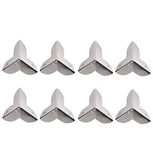 SNNplapla 8 pcs Vintage Smooth Western Edge Guard Box Table Cabinet Trunk Corner Leg Protector Solid Metal Furniture Feet Decor