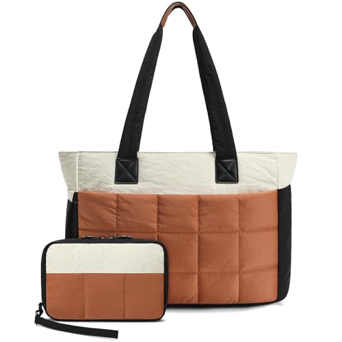 Image of Teacher Tote Bag for Women with Accordion File Organizer Pocket | 15.6 inch Laptop Work Bag, Multiple pockets, with Shoulder Straps, Large Briefcase for School Travel Office Gifts