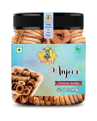 RJ 7773 Premium Afghani anjeers Dry Fruit | Natural Figs & Dried Fig – Rich in Vitamins, Fiber, Calcium & Iron Ideal for Healthy Snacking Dieting & Breakfast Non-GMO, Low Fat (500g)