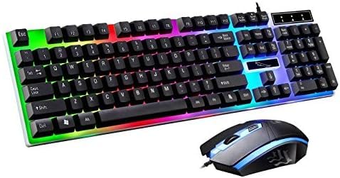 Kit Teclado E Mouse Gamer Com Fio Usb Semi Mecanico Rgb Notebook Computador Pc Led para Jogos Jogado