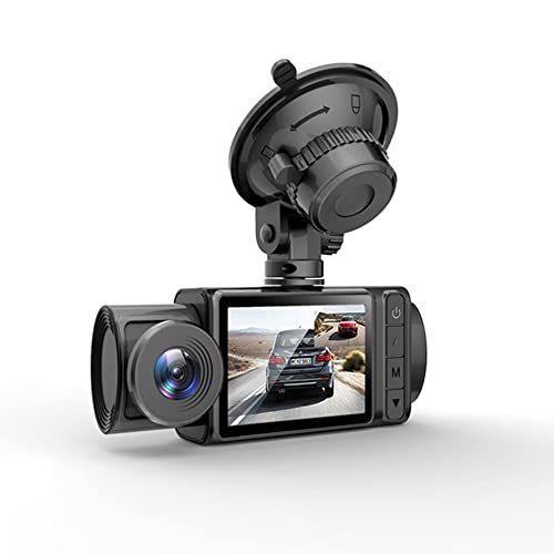 YIWEOG 3 caméras Dash Cam 2in Clear Car Rearview Mirror Car Video Recording Camcorder Multi-Language Car Camera Recorder Auto Safety Driving Recorder