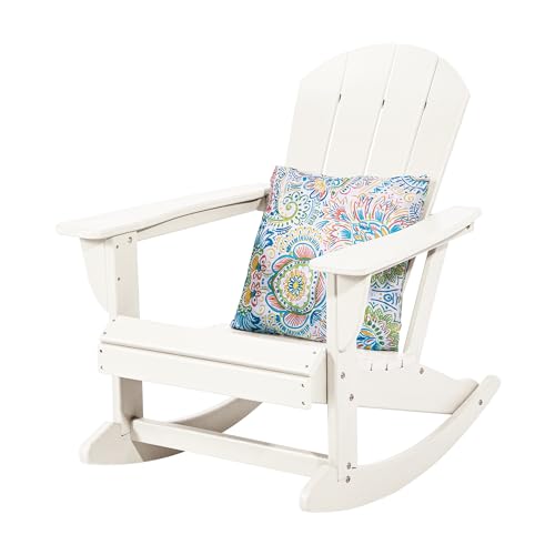 Sundale Outdoor Rocking Chair with Pillow, Patio Plastic All Weather