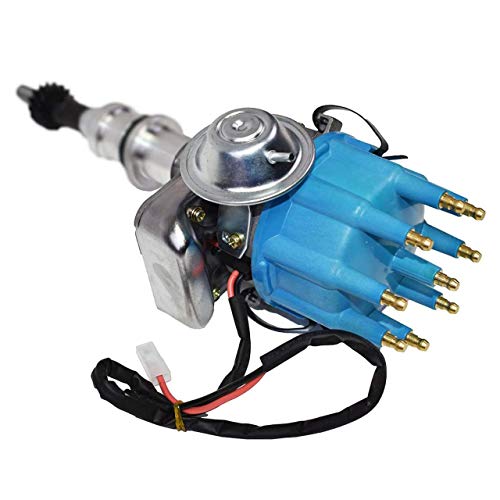 A-Team Performance - R2R Ready To Run - Complete Distributor Compatible With Ford Windsor V8 221, 260, 289, 302 Small Block Sbf 289 302 Two-Wire Installation Blue Cap #TOP2