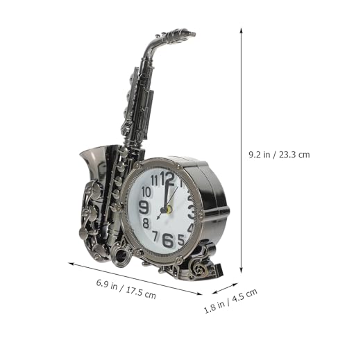 HOUDERCO レトロデザイン サックス型目覚まし時計 おしゃれな装飾置き時計 ベッドサイド対応 小型省スペース インテリアに ランダムカラー