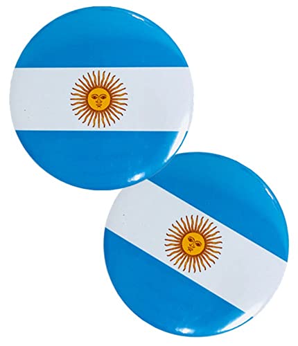 Vmcoatdu Round Argentina Flag International Travel Big Pins Alloy Heat Transfer Printing Made Metal Souvenir For Hat Clothes Backpack #TOP1