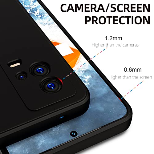 Image of Kapa Matte Lens Protective Back Cover for Vivo IQOO 9, Slim Silicone with Soft Lining Shockproof Flexible Full Body Bumper Case (Black)