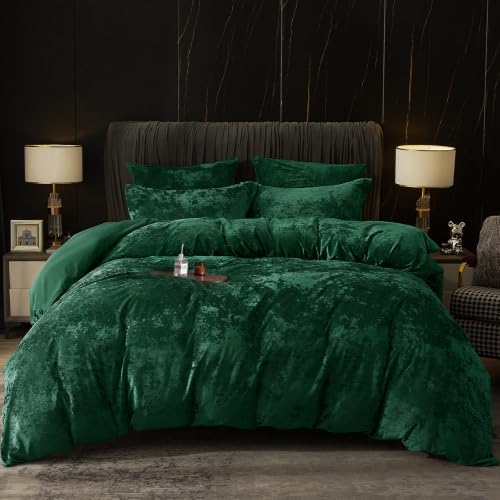 PHF Truly Velvet Duvet Cover Set Queen Size, 3pcs Ultra Soft Breathable Comforter...