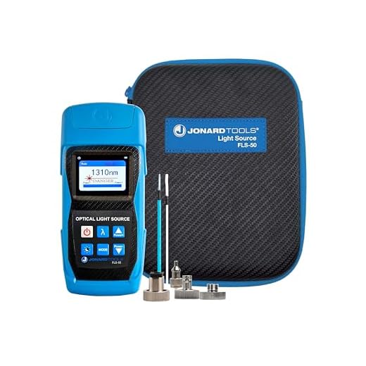 Jonard Tools FLS-50 Fiber Optic Light Source with Included FC/SC/LC (PC/UPC) Adapters for Single Mode Fiber Measurements