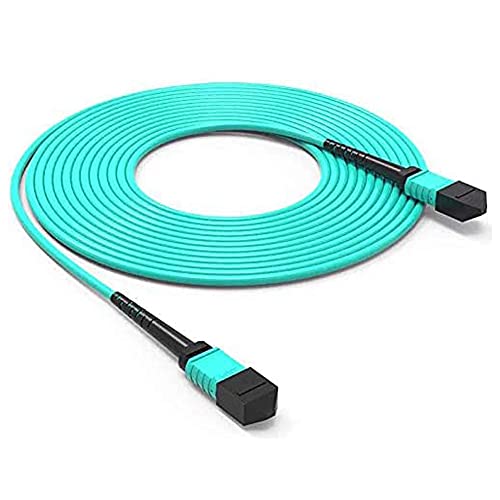 Image of MPO to MPO Patch Cable, Fiber Optic Cable, 12 Fibers Female, 40G /100G /200G /400G, OM4 50 /125 Multimode Standard Loss Trunk Cable, Type B, Plenum (LSZH) - 5m (16ft)