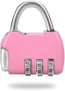 2 mini candados ideales para maleta, gimnasio, viaje, combinación de 3 dígitos, seguro y fiable, color rosa