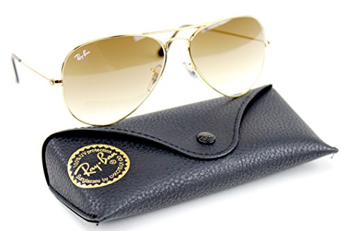 Ray-Ban RB3025 001/51 Unisex Aviator Sunglasses Gradient (Gold Frame/Light Brown