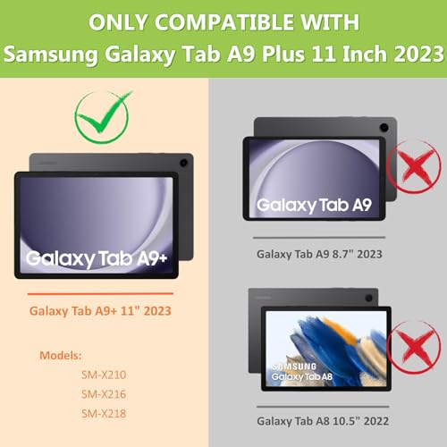 BYCeKe Case for Samsung Galaxy Tab A9 Plus 11 inch 2023 Galaxy Tab A9+ Cover (SM-X210/ X216/ X218) Slim Leather Hard Shell Flip Stand Cover for Galaxy Tab A9+ Plus Case 11”, Doctor Elephant