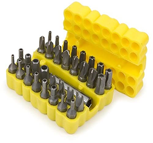 Titan 16032 33-teiliges Sicherheits-Bit-Set mit magnetischem Bithalter, inkl. TR-Stern, TR metrischen Sechskant, TR SAE Sechskant, Schraubenschlüssel, Triwing und Torq-Bits