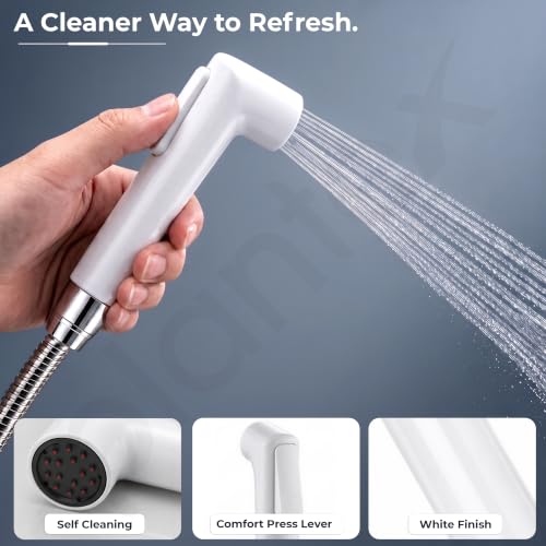 Image of Plantex Self Cleaning Health Faucet for Toilet /ABS Plastic Jet Spray for Bathroom /Hand Gun /Without Hose Pipe - Pack of 1 (White)