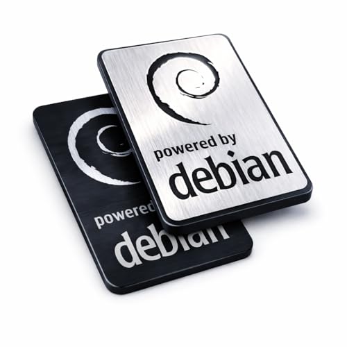 Debian Linux Sticker Set (Two Emblems) - 35 mmx25 mm, black