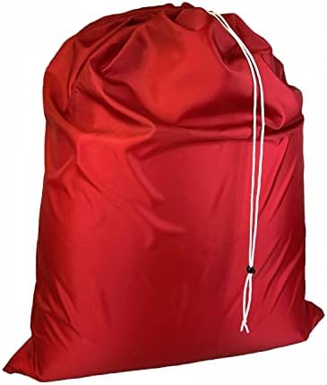 Super Extra Large Heavy Duty 100% Nylon Laundry Storage Bag, H U G E size: L 40" x H 50", Laundry Bag with Locking Closure Drawstring, Machine Washable, XXL Organizer Bag. Perfect for Car Travel and Moving. Made in USA (RED)