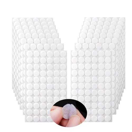 Scratch Autocollant 15mm, Pastilles Autocollantes 600 pièces, Scratch Adhésif Rond Blanc, pour le Matériel d'apprentissage Scolaire et l'usage Domestique...