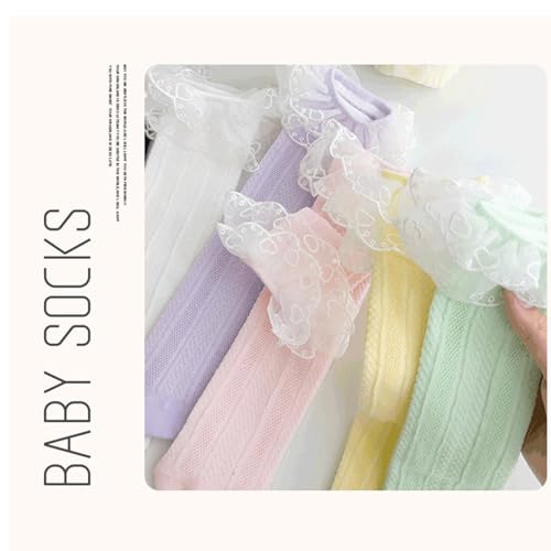 Sock,Loose Socks Lace Calf Socks Bowknot High Boot Socks Leg Long Knee Stockings Breathable Children Socks4