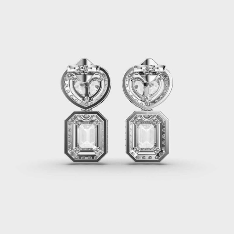 Orecchini pendenti in argento sterling 925 per tutti i giorni | Placcatura in argento n. Pietra: 90 | Dimensioni gemma: 0,08-0,89 mm | Peso: 2,69 crt | Forma: mista | 4,538 grammi |LKE_00282
