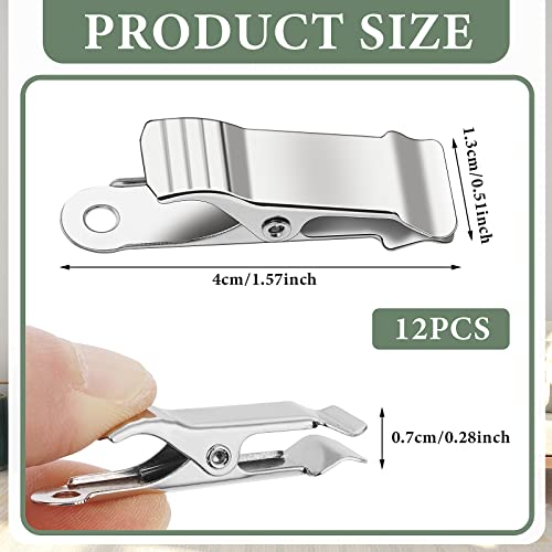 Grevosea 12 Pieces Mini Spring Clamps, 1.58 Inch X 0.5 Inch Metal Clips Silver Spring Clips Metal Alligator Clips For Wire Photo Curtain Crafts #TOP1