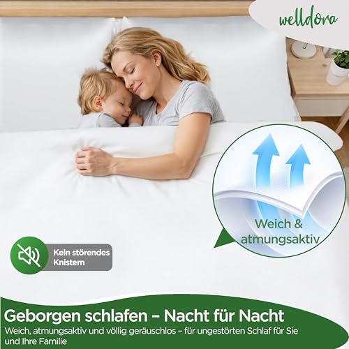 Welldora ǀ Milbenbezug Bettdecke 140x200 ǀ Allergiker Deckenbezug fachärztlich getestet ǀ Premium Encasing mit Reissverschluss ǀ Allergiker Bettwäsche Decke 140x200