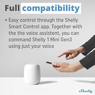 Shelly 1 Mini Gen 3 | Confezione da 4 | WiFi e Bluetooth Smart Switch 1 canale 8A | Domestico | Compatibile con Alexa e Google Home | App iOS/Android | Contatti asciutti